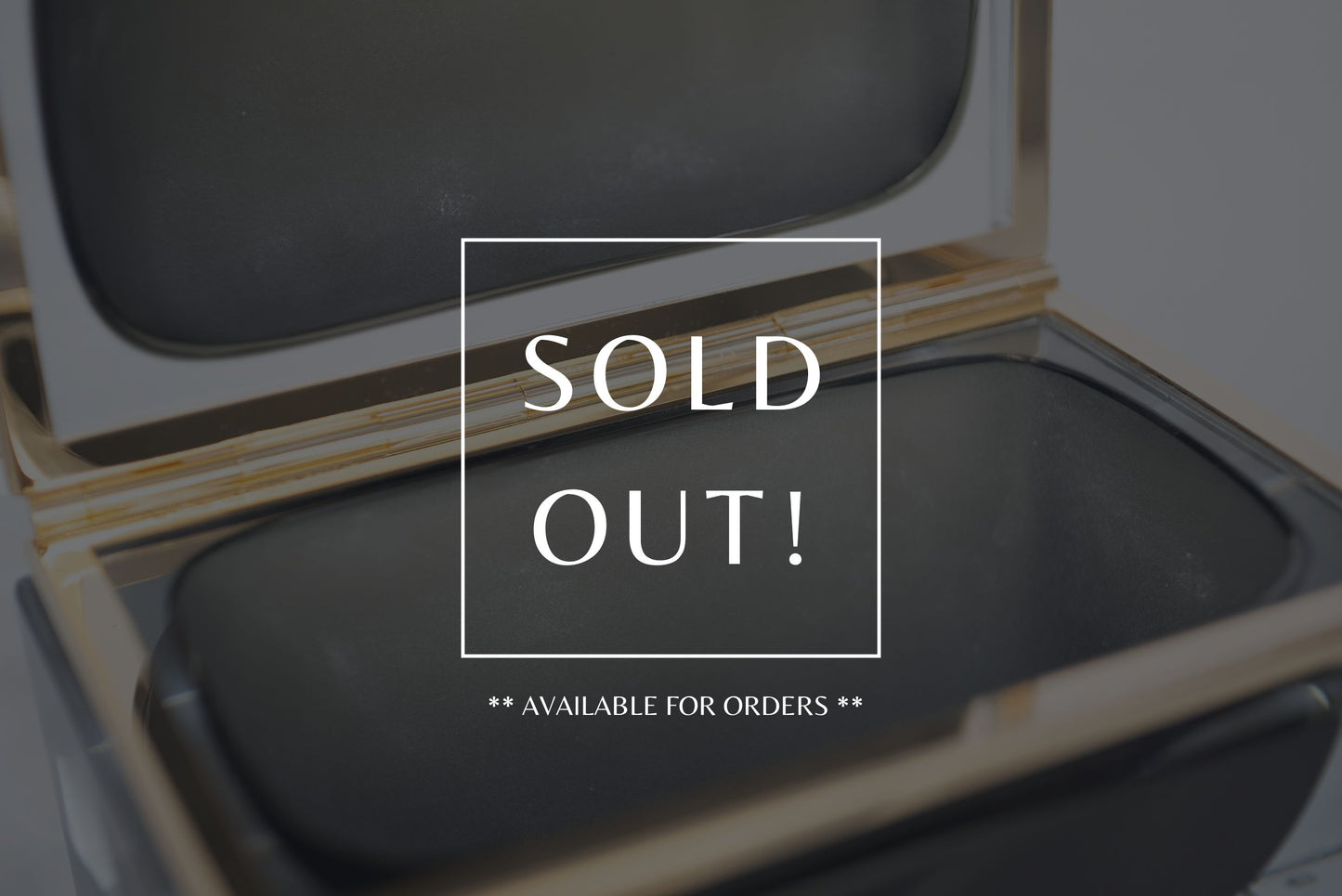 Hand Made Italian Glass Box - Black - Gold Trim