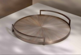 Handmade Straw Marquetry Tray - Round - 16" Diameter
