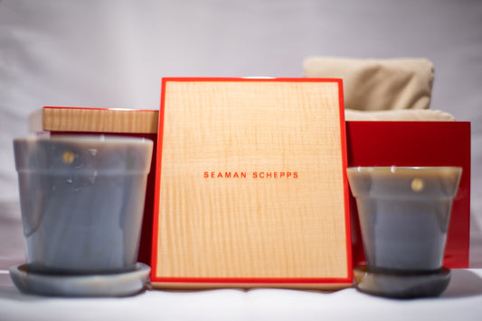 Seaman Schepps Agate Cachepot Flower Pot 4.25"x4.5"