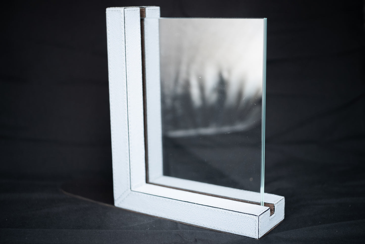 Picture Frame - Suede Bound - Light Gray Leather